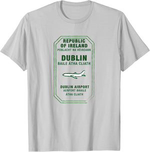 Dublin Ireland Passport Stamp Vacation Travel Souvenir T-Shirt - T-Shirt | Ash