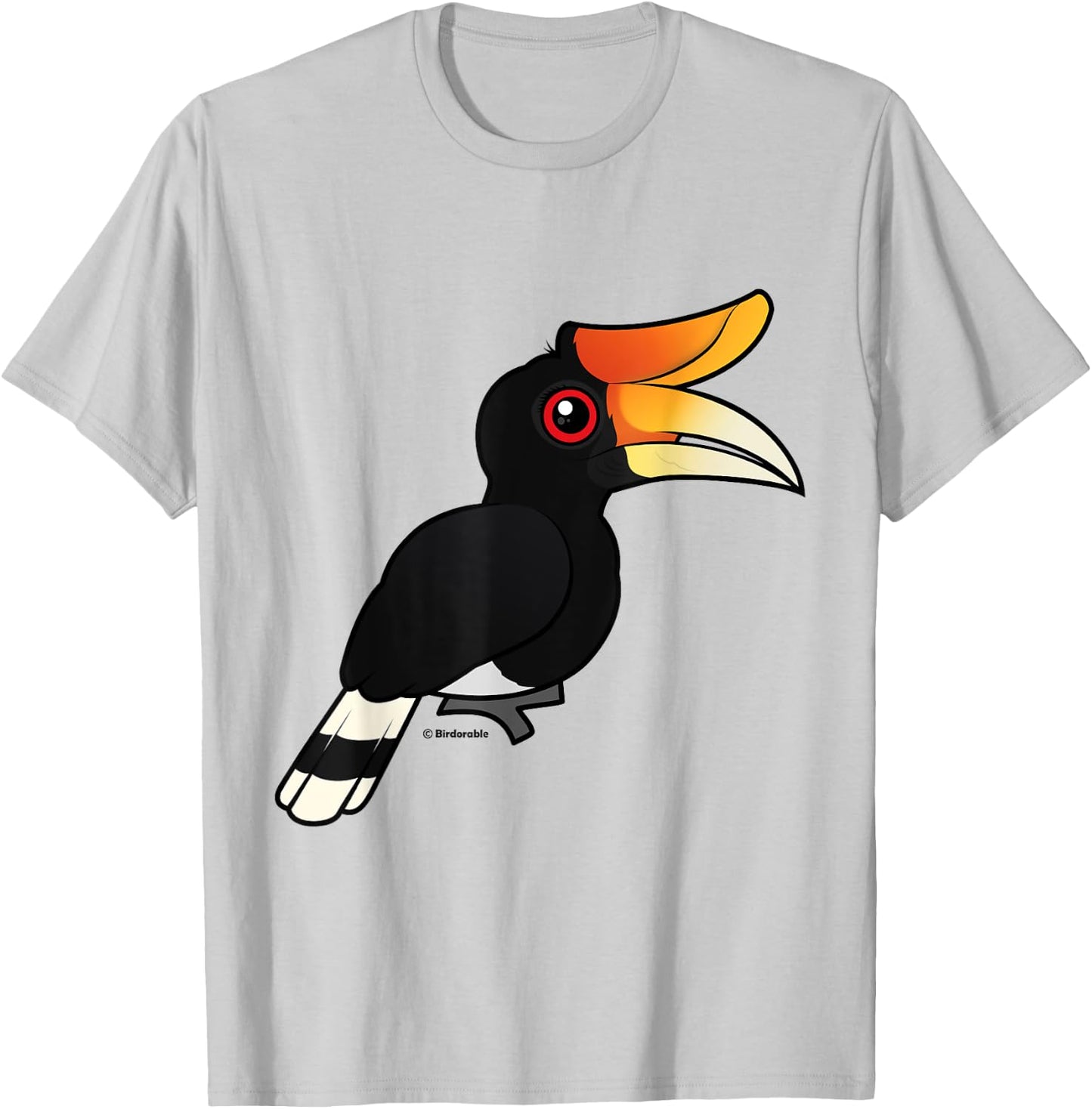 Rhinoceros Hornbill Cute Cartoon Birdorable Bird T-Shirt - T-Shirt | Ash