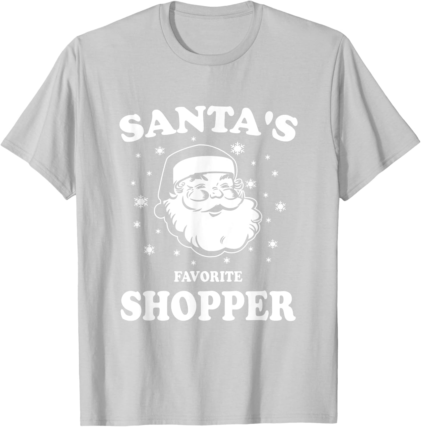 Retro Christmas Santas Favorite Shopper Santa T-Shirt - T-Shirt | Ash