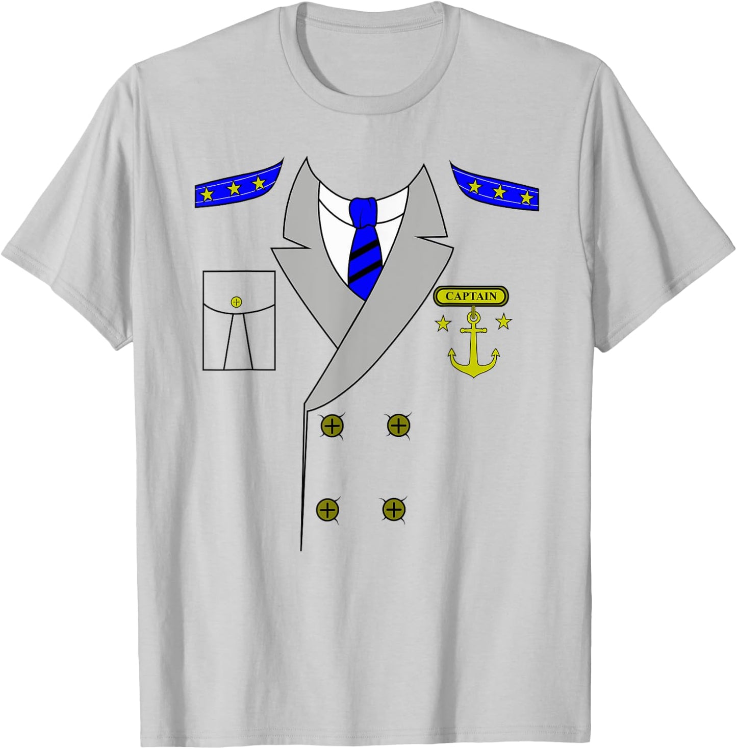 Boat Captain Uniform Costume | Halloween Shirt T-Shirt - T-Shirt | Ash