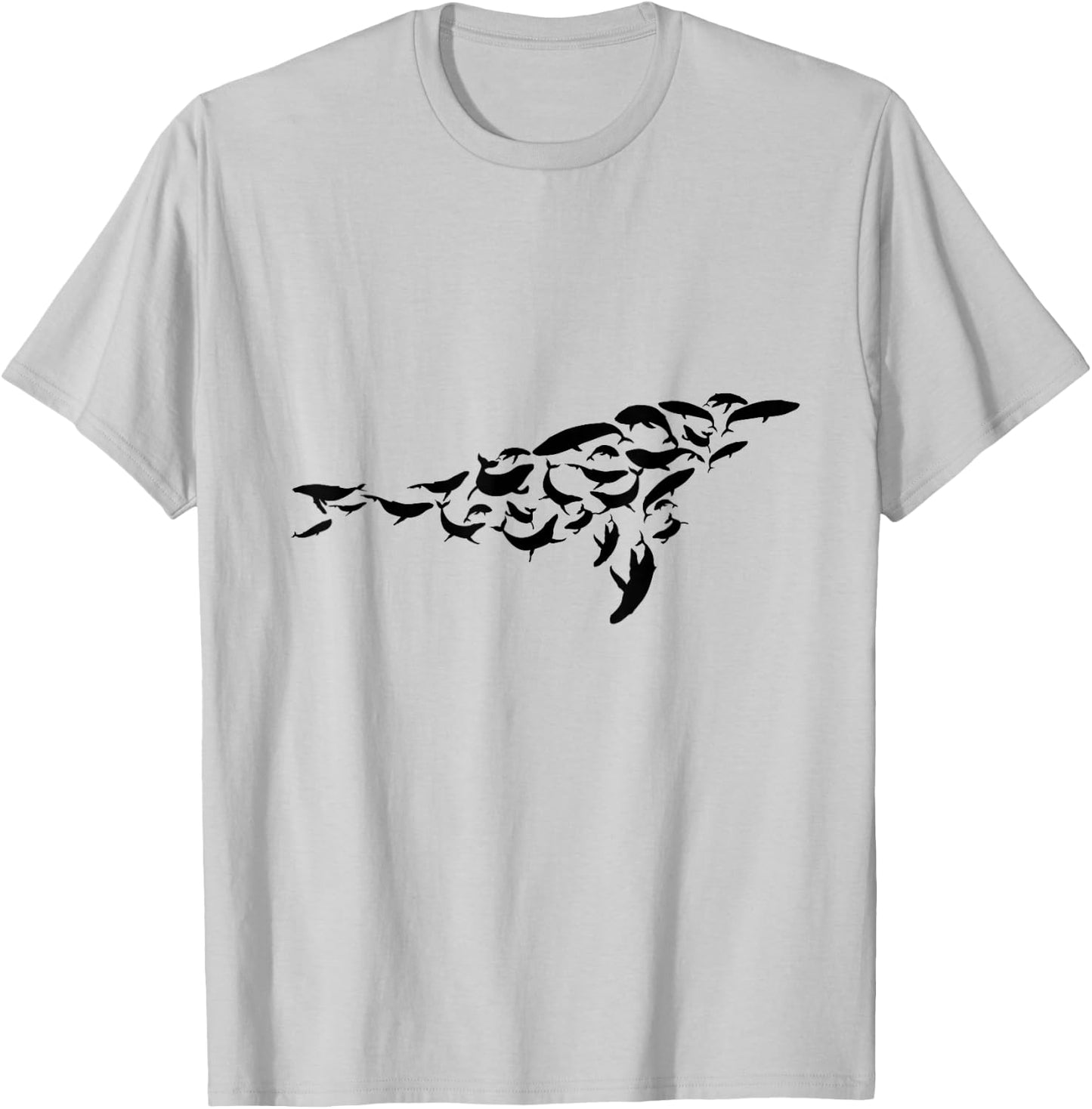 Whale Swarm Whale Shape Ocean Sea Marine Biologist T-Shirt - T-Shirt | Ash