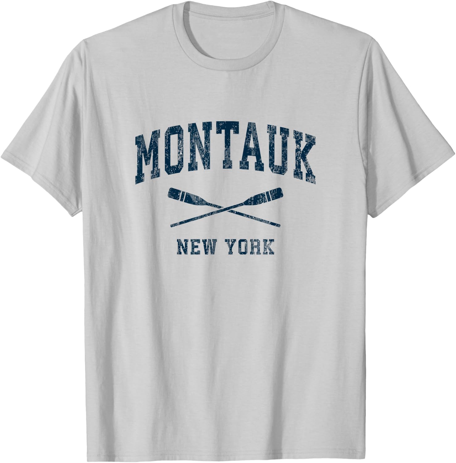Montauk New York Vintage Nautical Paddles Sports Oars T-Shirt - T-Shirt | Ash