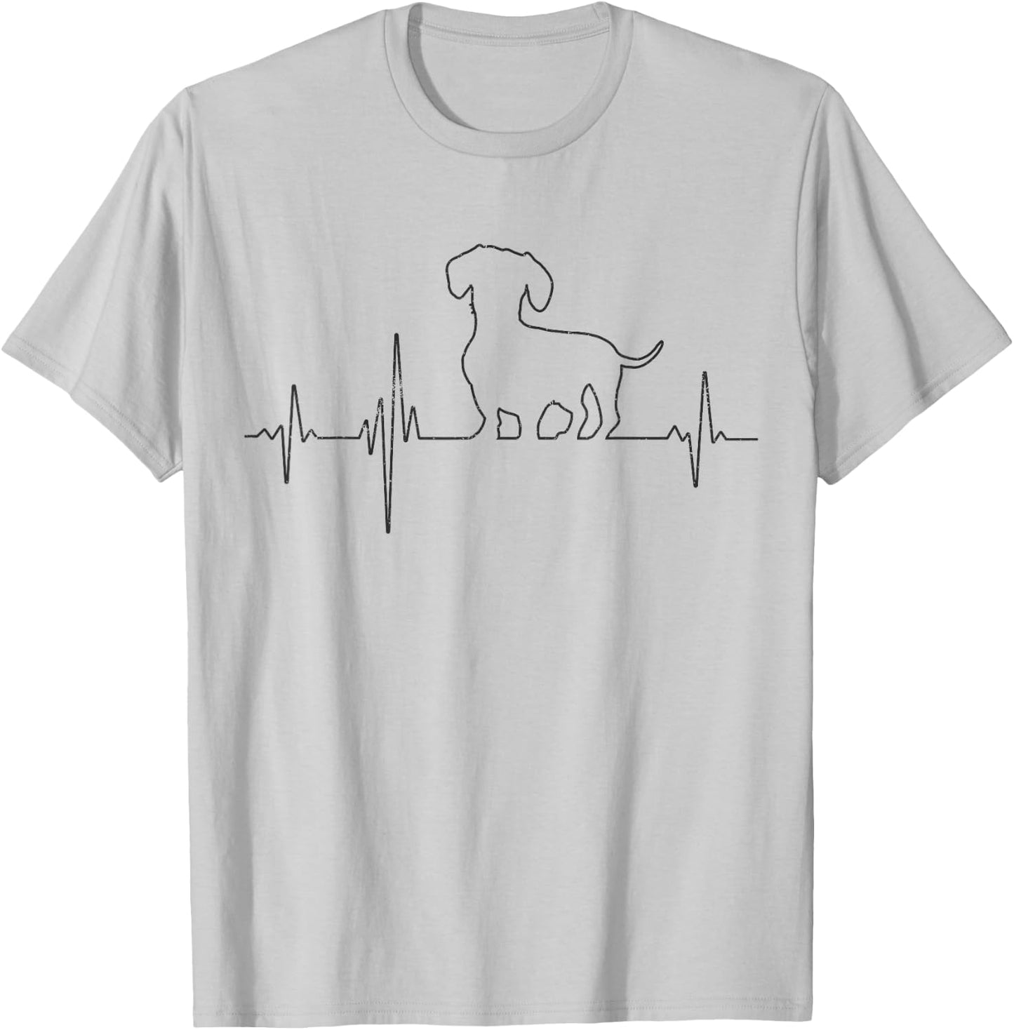EKG Heartbeat Dachshund Dachshund for Dog Owners , White T-Shirt - T-Shirt | Ash