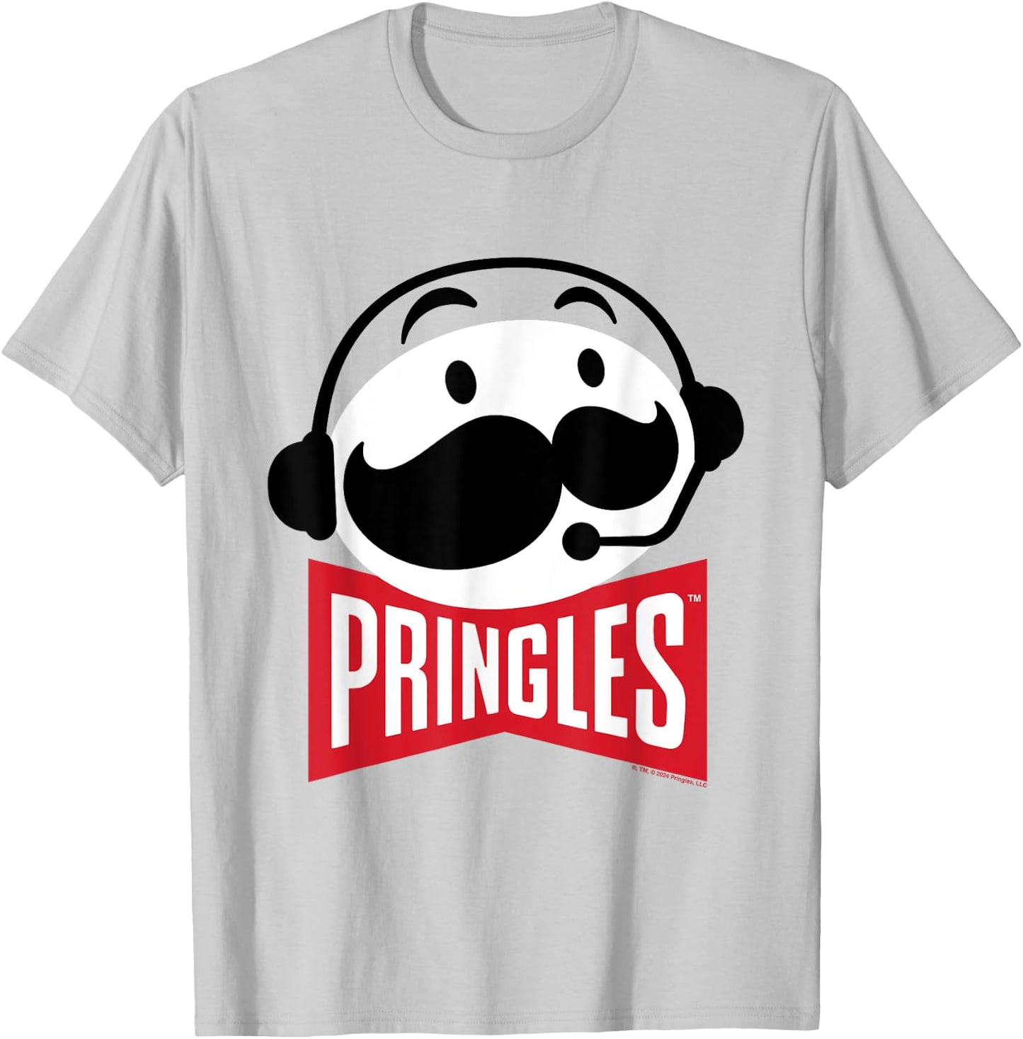 Pringles Logo Mr P Gaming-Kopfhörer-Mikrofon T-Shirt - T-Shirt | Ash