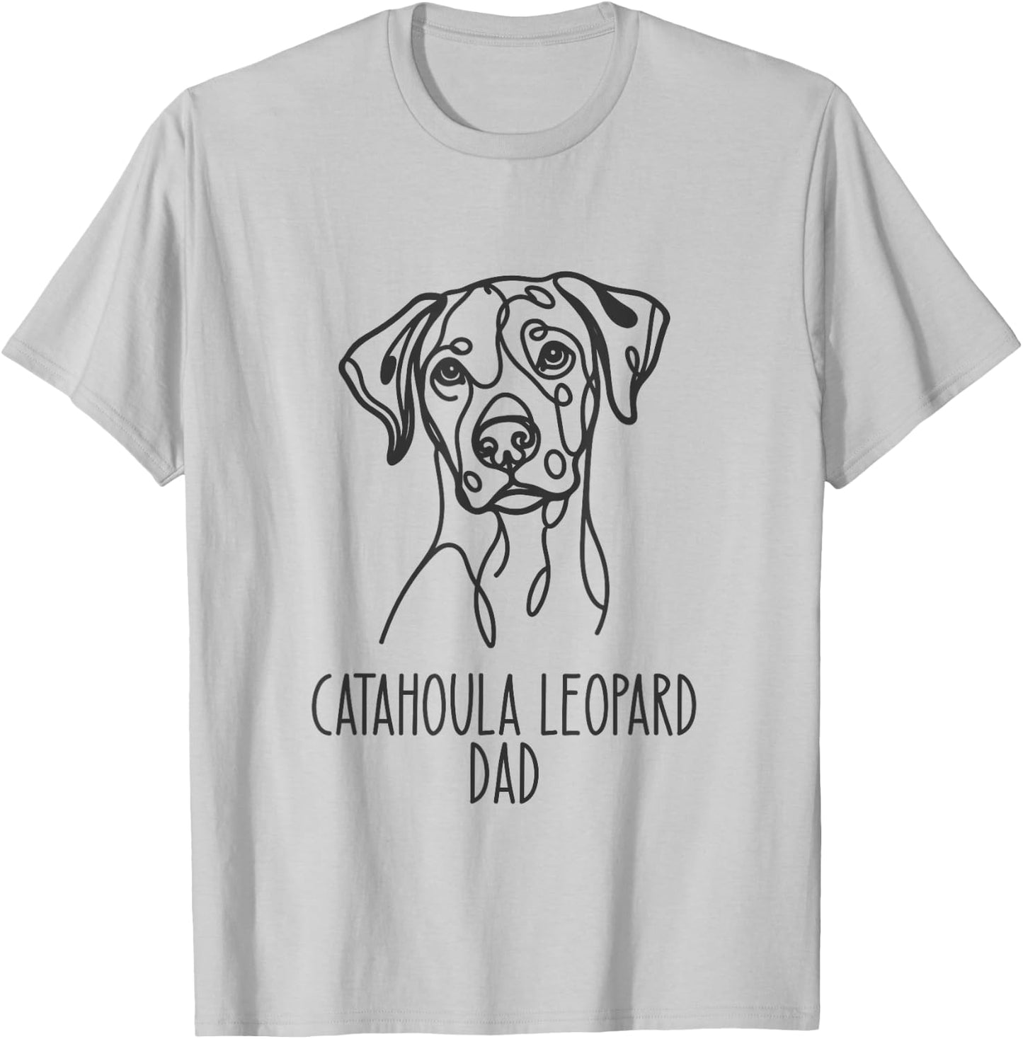 Line Art Best Dog Dad Men - Catahoula Leopard T-Shirt - T-Shirt | Ash
