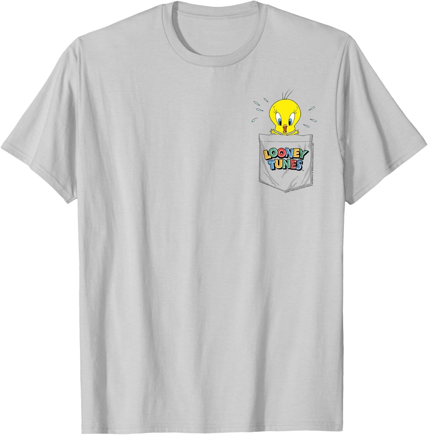 Looney Tunes Tweety Bird Faux Pocket T-Shirt - T-Shirt | Ash
