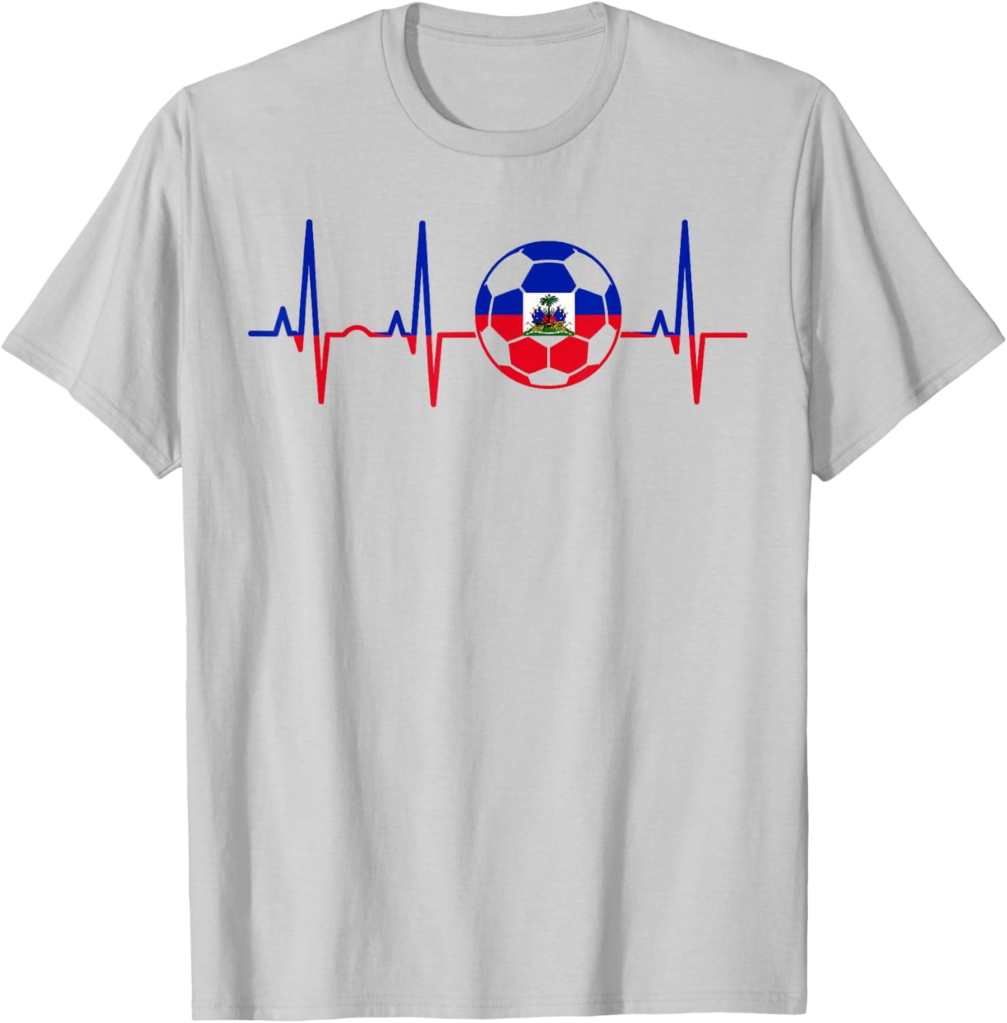 Haiti Haitian Flag Pride Men Women Kids Haitian Heartbeat T-Shirt - T-Shirt | Ash