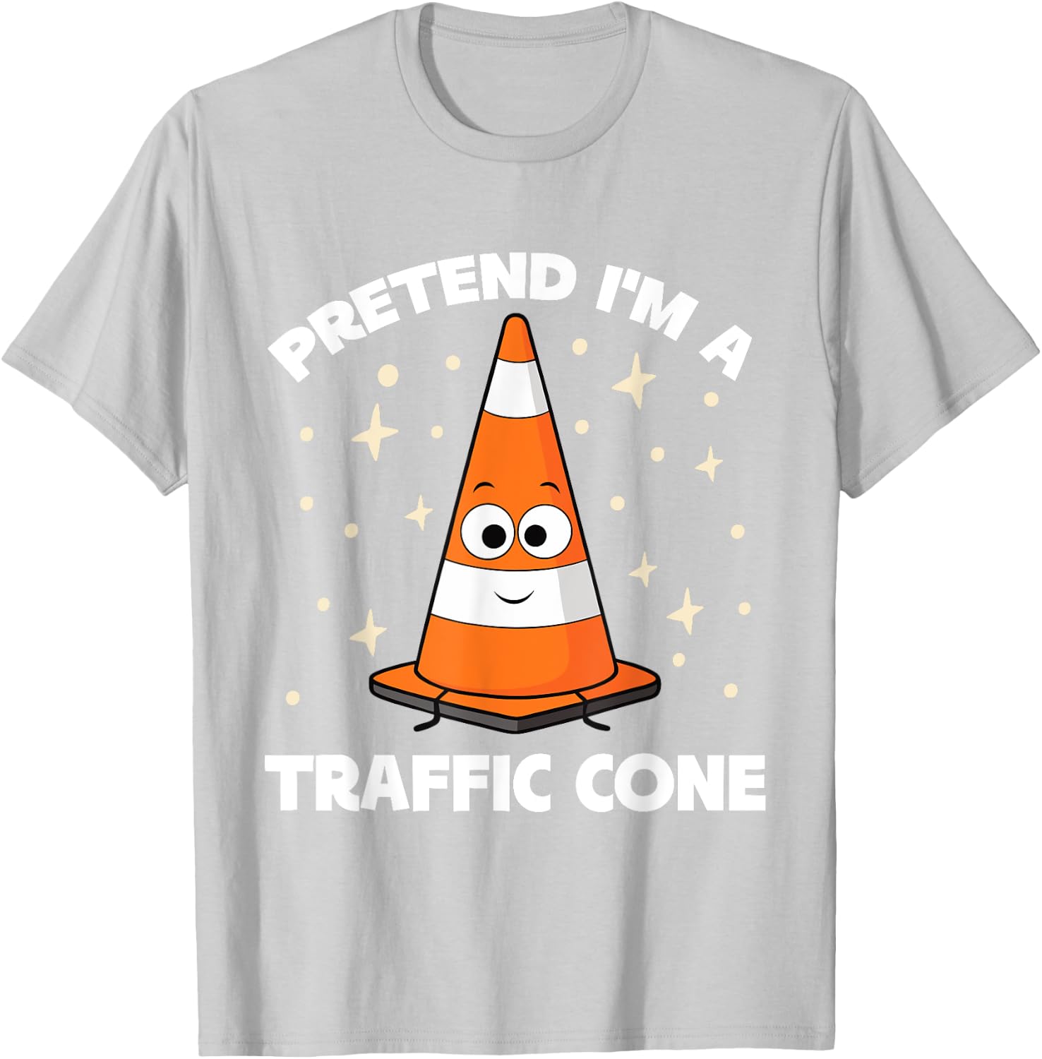 Safety Road Cone Lazy Halloween Pretend I'm A Traffic Cone T-Shirt - T-Shirt | Ash