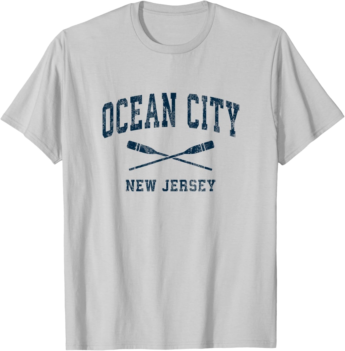Ocean City New Jersey Vintage Nautical Paddles Sports Oars T-Shirt - T-Shirt | Ash