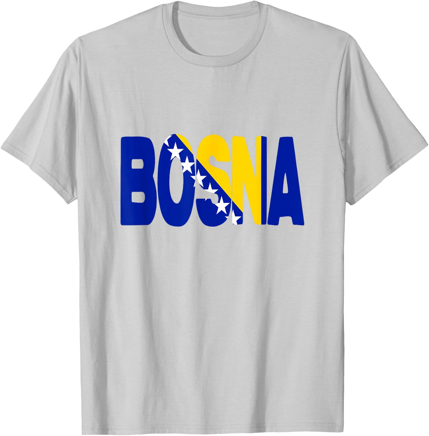 Bosnien Herzegowina Flagge Wort Buchstaben Bosna T-Shirt - T-Shirt | Ash
