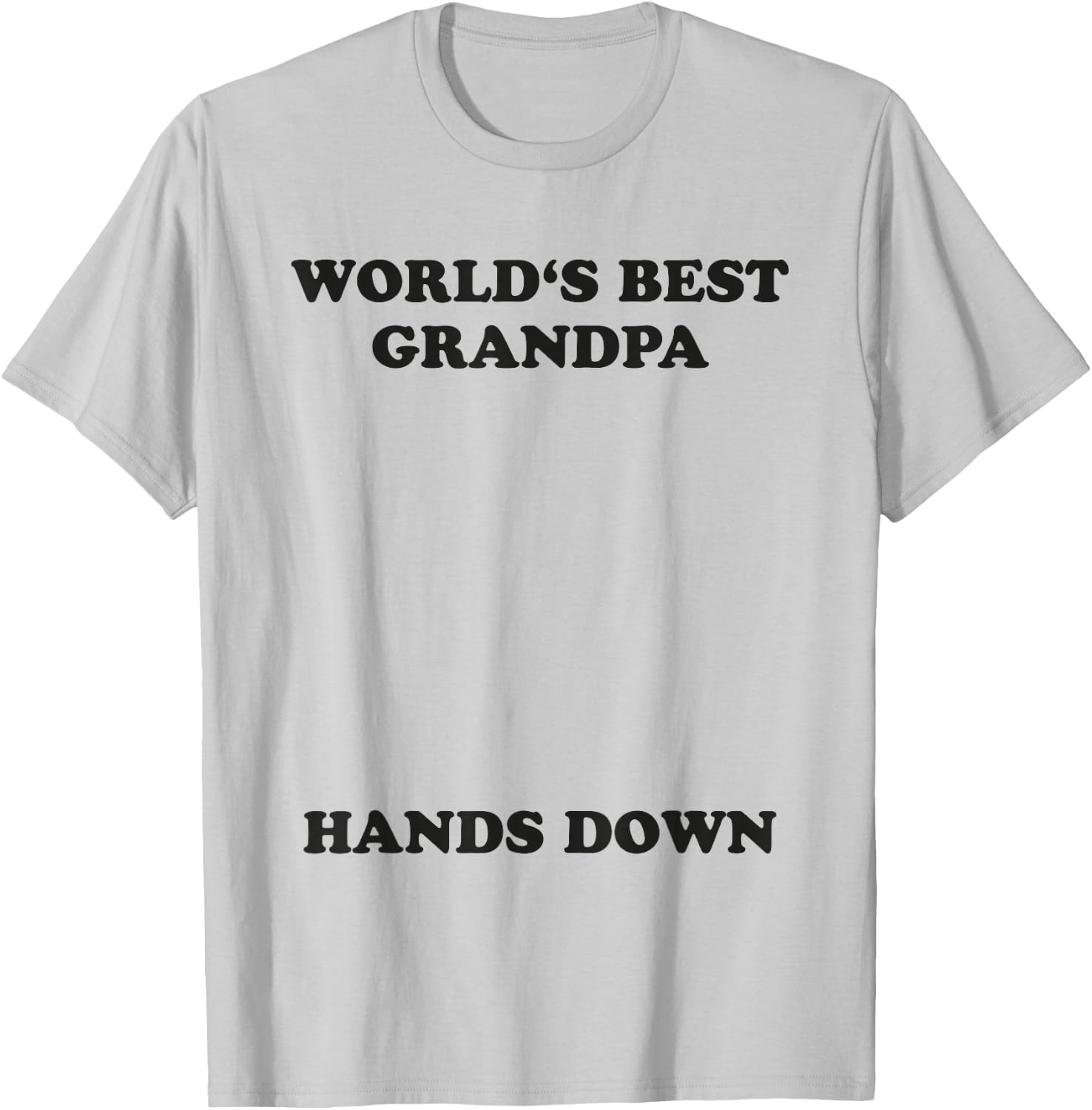 Worlds Best Grandpa Hands Down Shirt Craft Handprint T-Shirt - T-Shirt | Ash