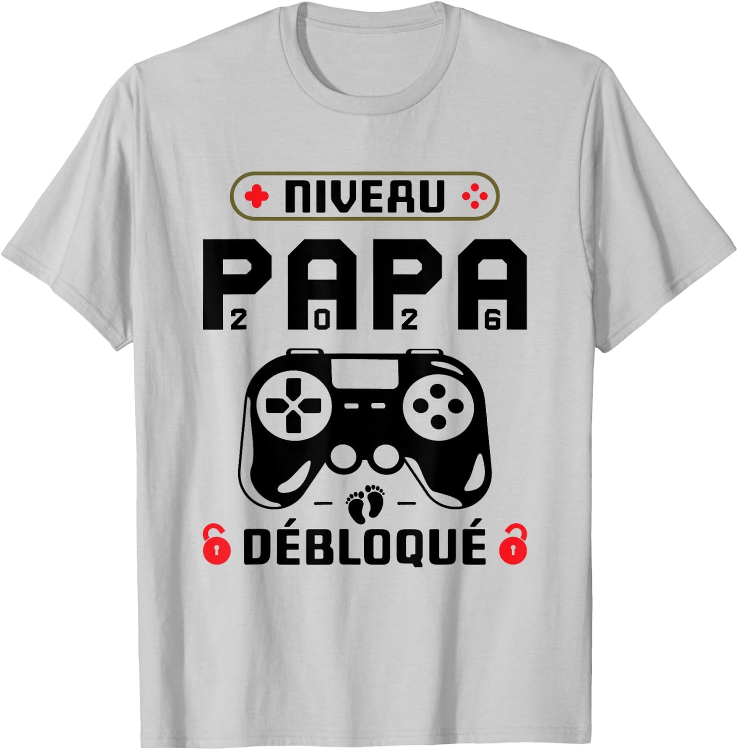 Dad Gamer in 2026 - Unlocked Dad Level Baby Riding T-Shirt - T-Shirt | Ash