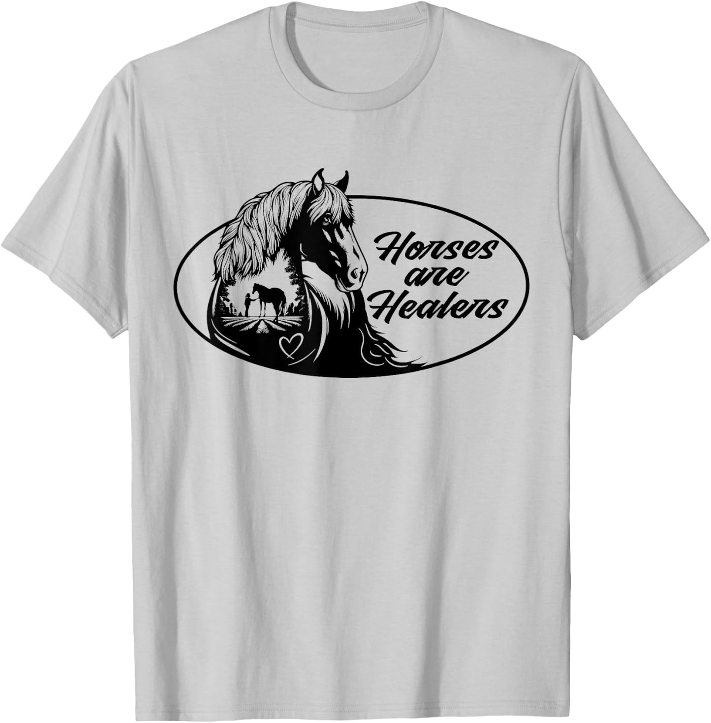 Horses Are Healers T-Shirt - T-Shirt | Ash
