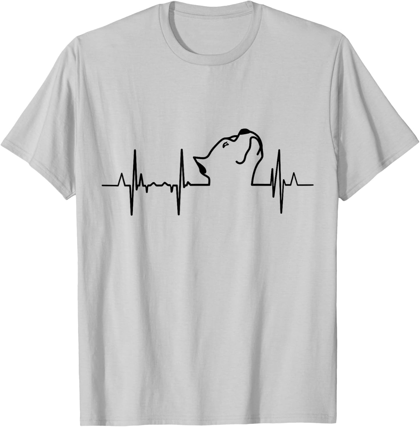 My Heart Beats For Pitbull ECG T-Shirt - T-Shirt | Ash