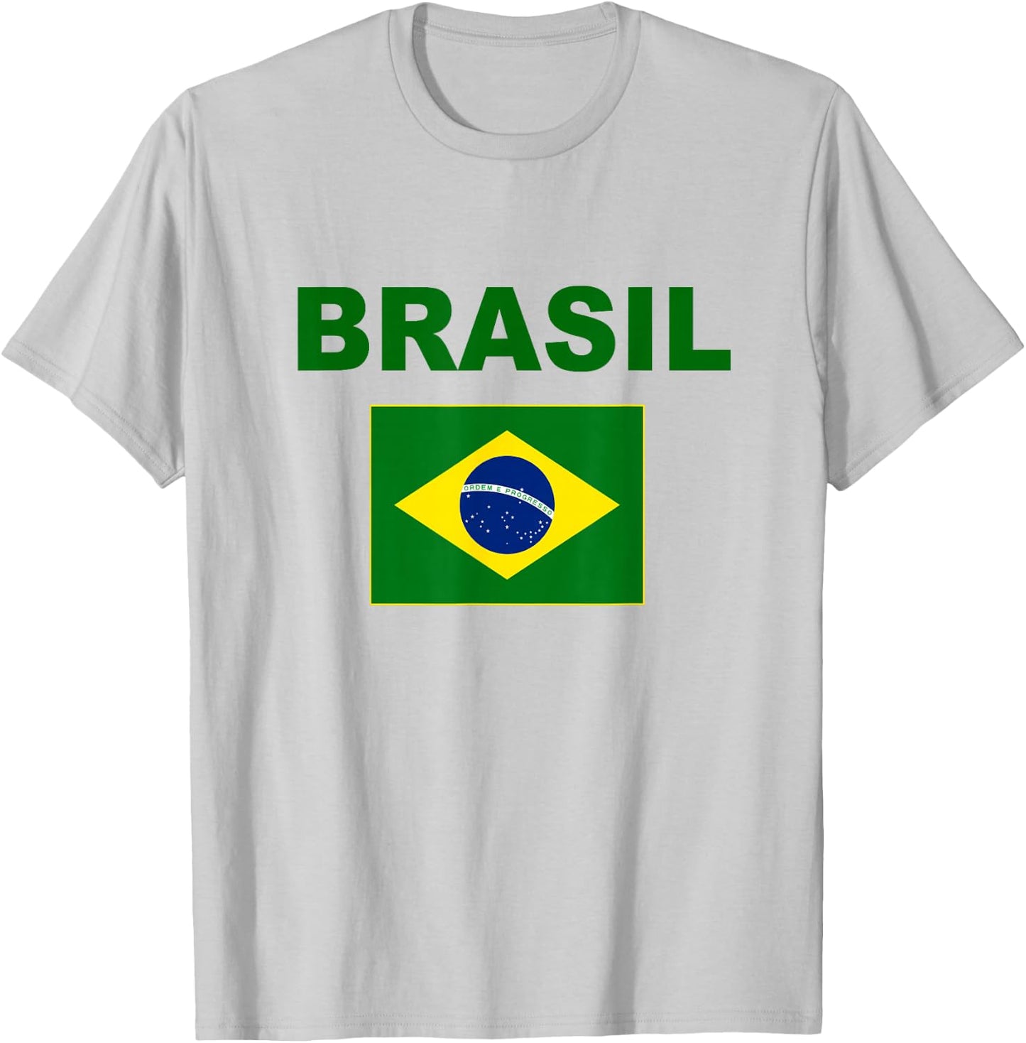 Brazil Flag Cool Brazilian Flags Men Women Brasil T-Shirt - T-Shirt | Ash