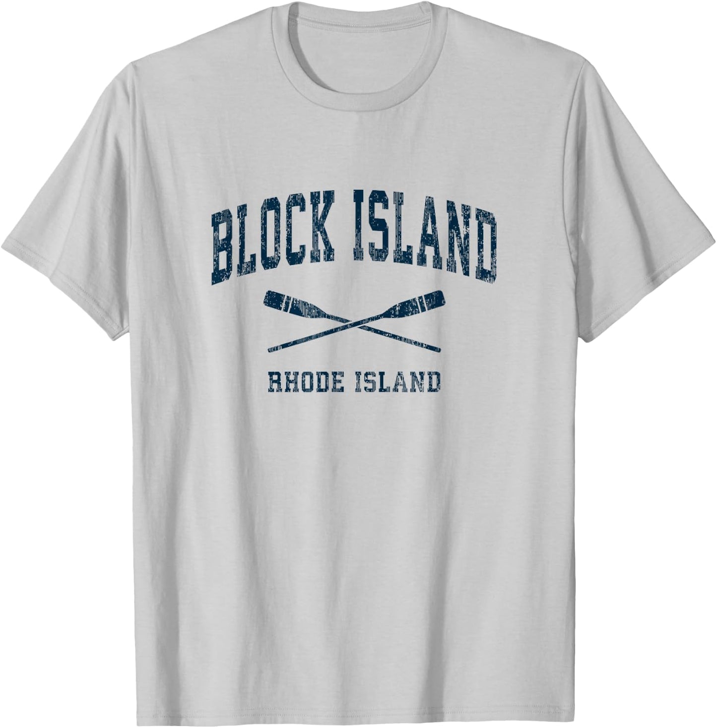Block Island Rhode Island Vintage Nautical Paddles Sports Oa T-Shirt - T-Shirt | Ash