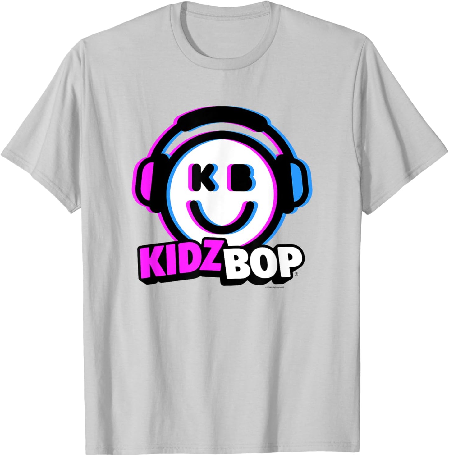 KIDZ BOP Merch – KIDZ BOP Smiley Headphones Design T-Shirt - T-Shirt | Ash