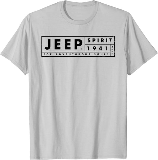 Jeep Spirit 1941 Estd for Adventurous Souls, Dark Logo , white, S T-Shirt - T-Shirt | Ash