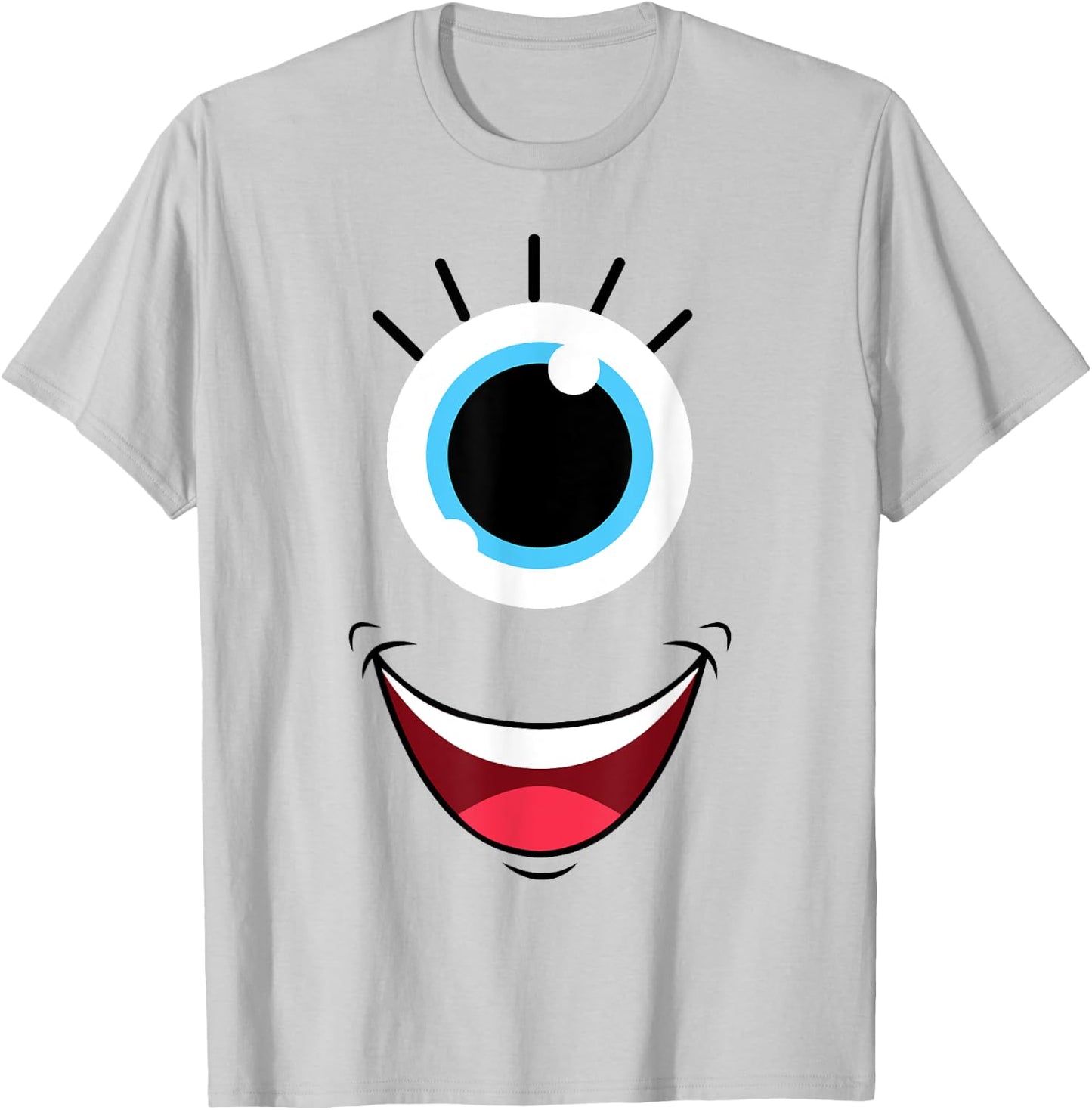 Funny Scary Monster Eyeball Face Easy Halloween Costume T-Shirt - T-Shirt | Ash