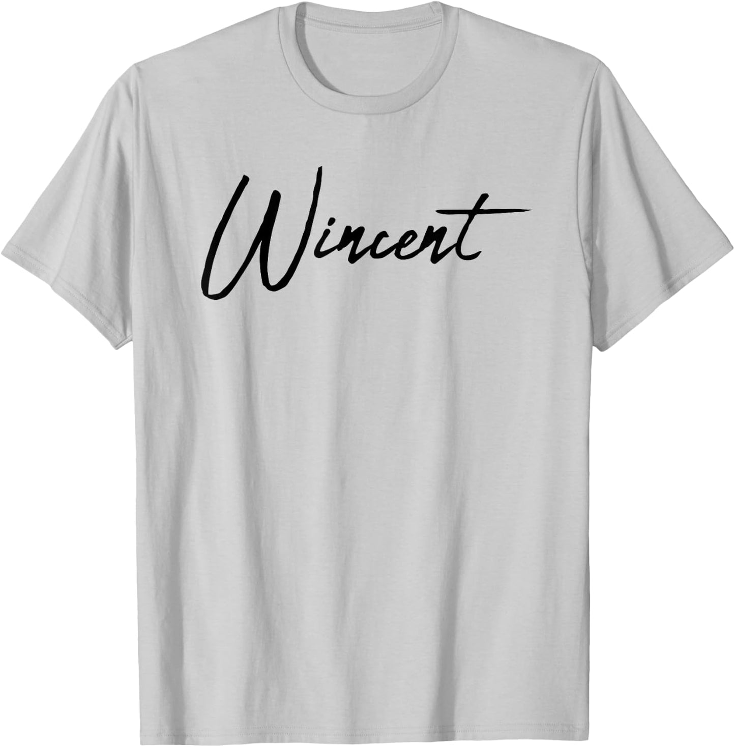 Beautiful Handwritten Font Wincent Calligraphy T-Shirt - T-Shirt | Ash