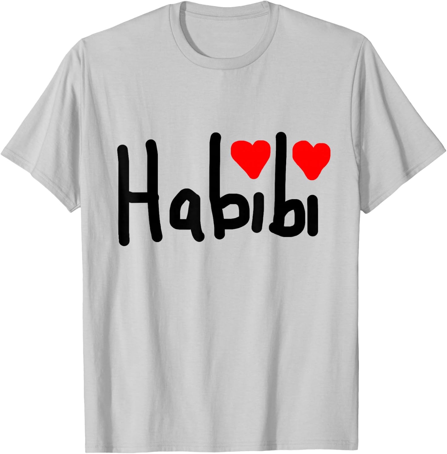 Habibi Schriftzug mit Herzchen T-Shirt - T-Shirt | Ash