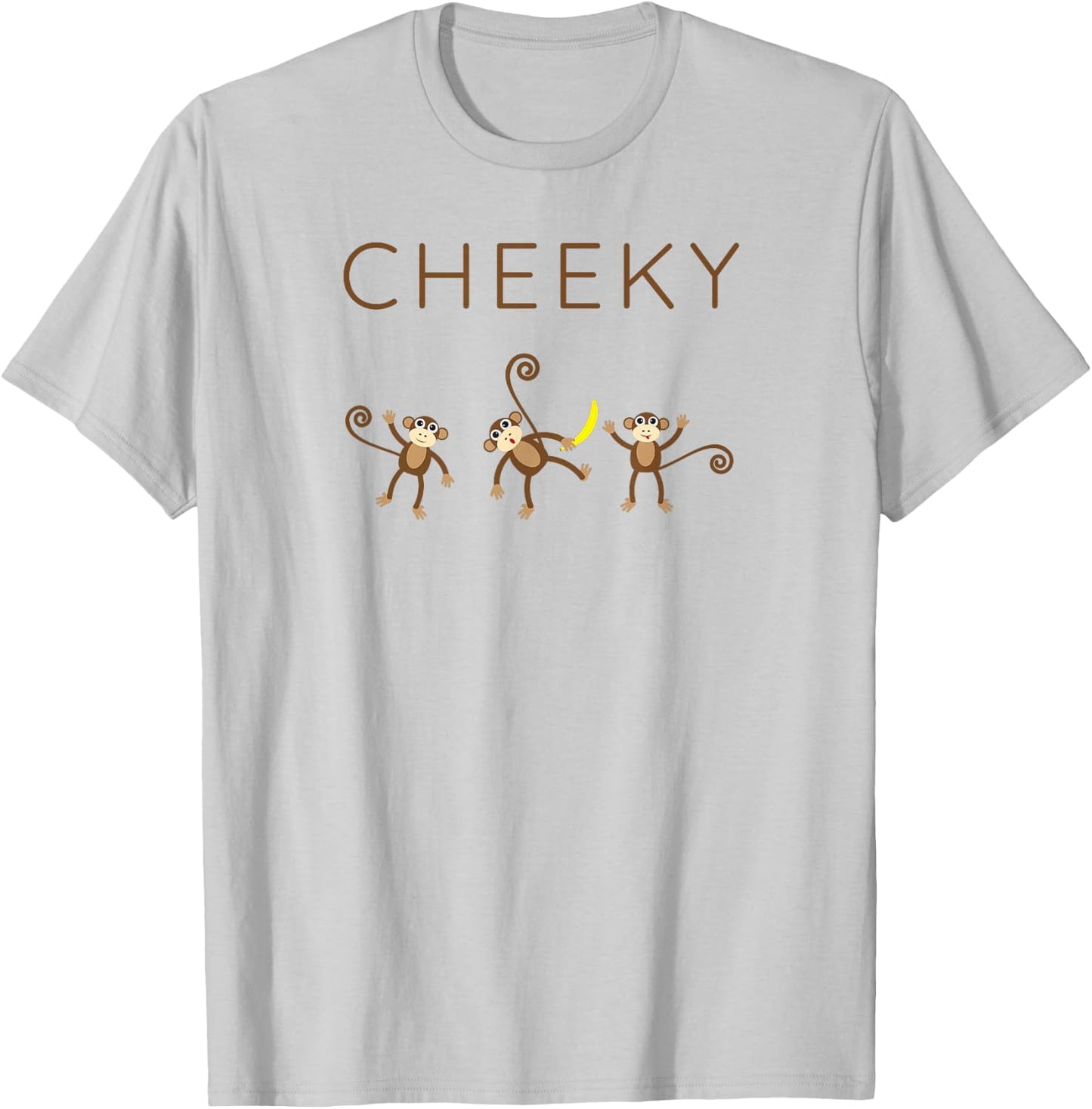 Cheeky Monkey Playful Jungle Humor T-Shirt - T-Shirt | Ash