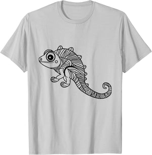 Chamäleon ausmalen und selbst bemalen anmalen T-Shirt - T-Shirt | Ash