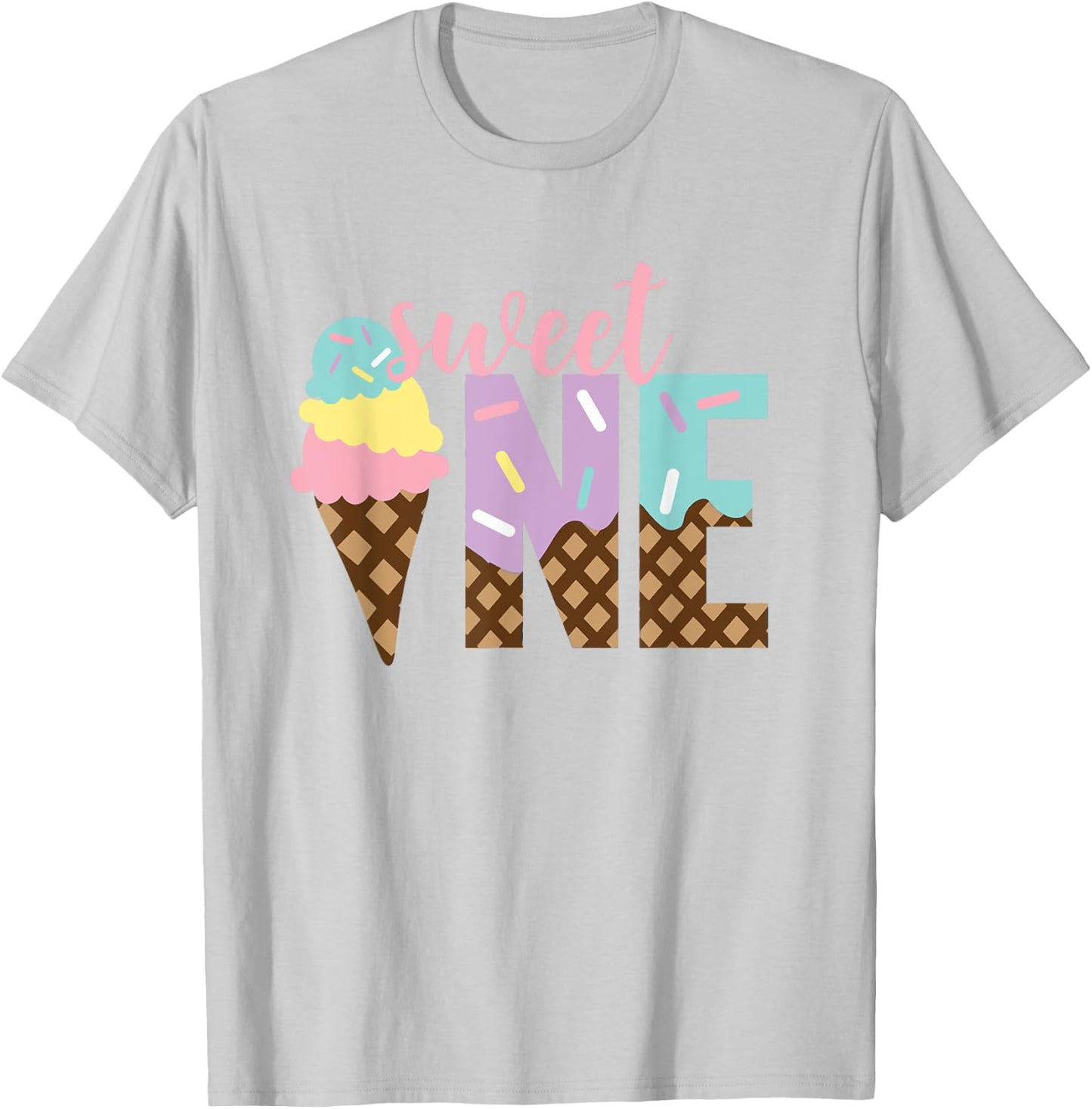 The Sweet One Ice Cream 1st First Birthday Family Mother T-Shirt - T-Shirt | Ash