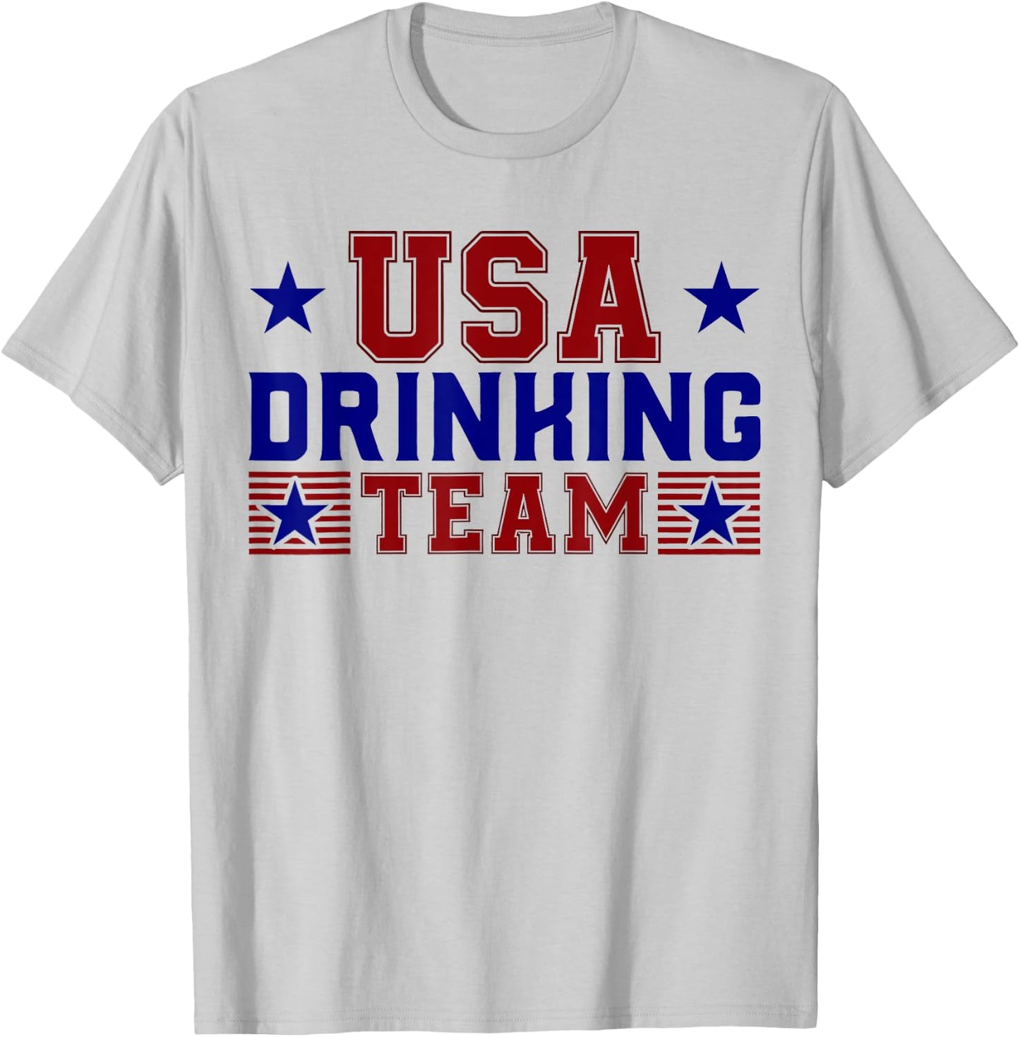 Retro USA Drinking Team Funny American Flag 4th of july Men T-Shirt - T-Shirt | Ash