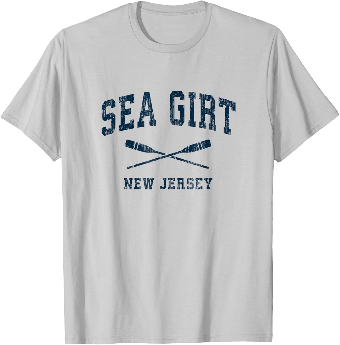 Sea Girt New Jersey Vintage Nautical Paddles Sports Oars T-Shirt - T-Shirt | Ash
