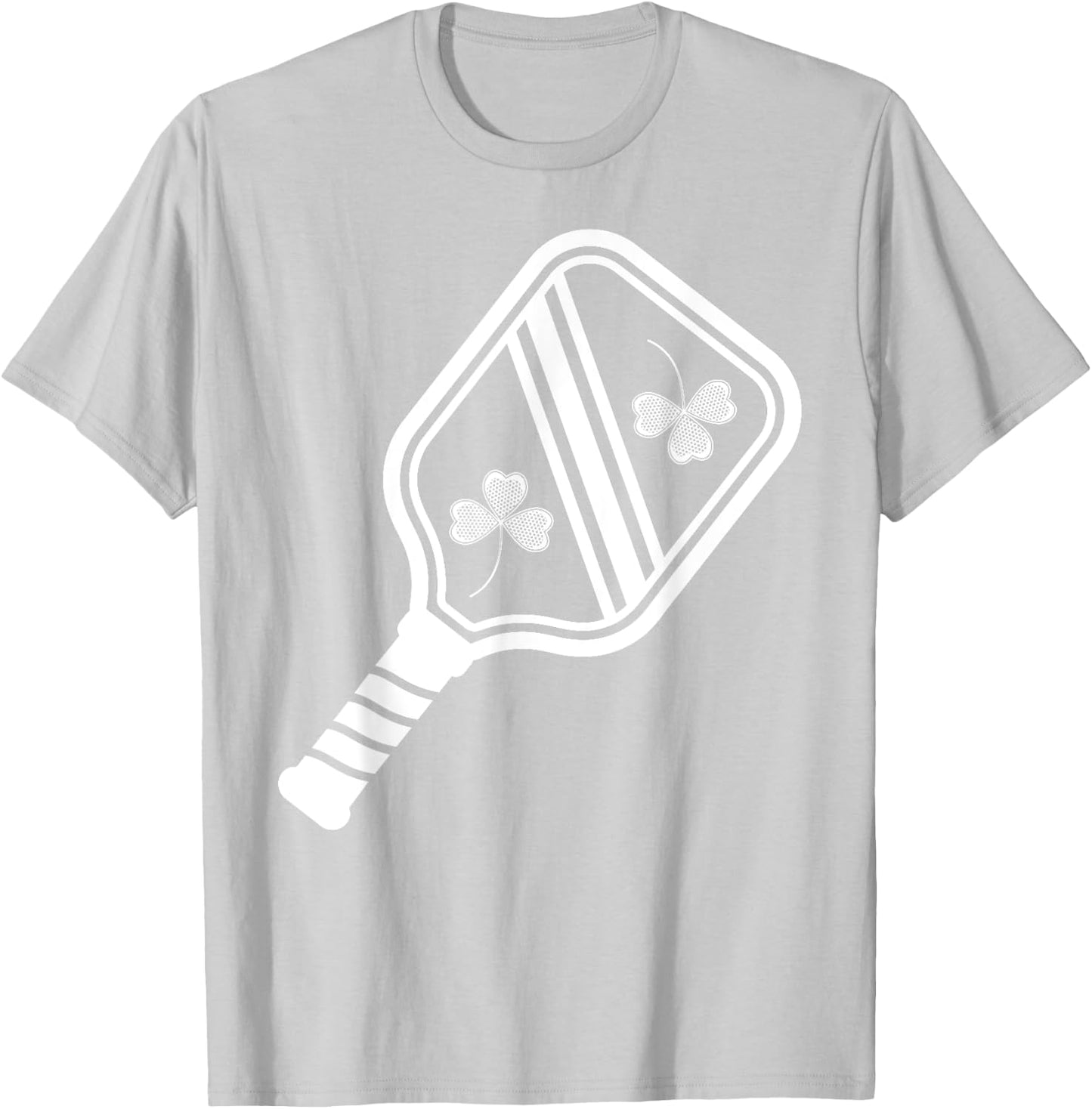 Funny Pickleball Paddles Shamrock Clover St Patrick's Day T-Shirt - T-Shirt | Ash
