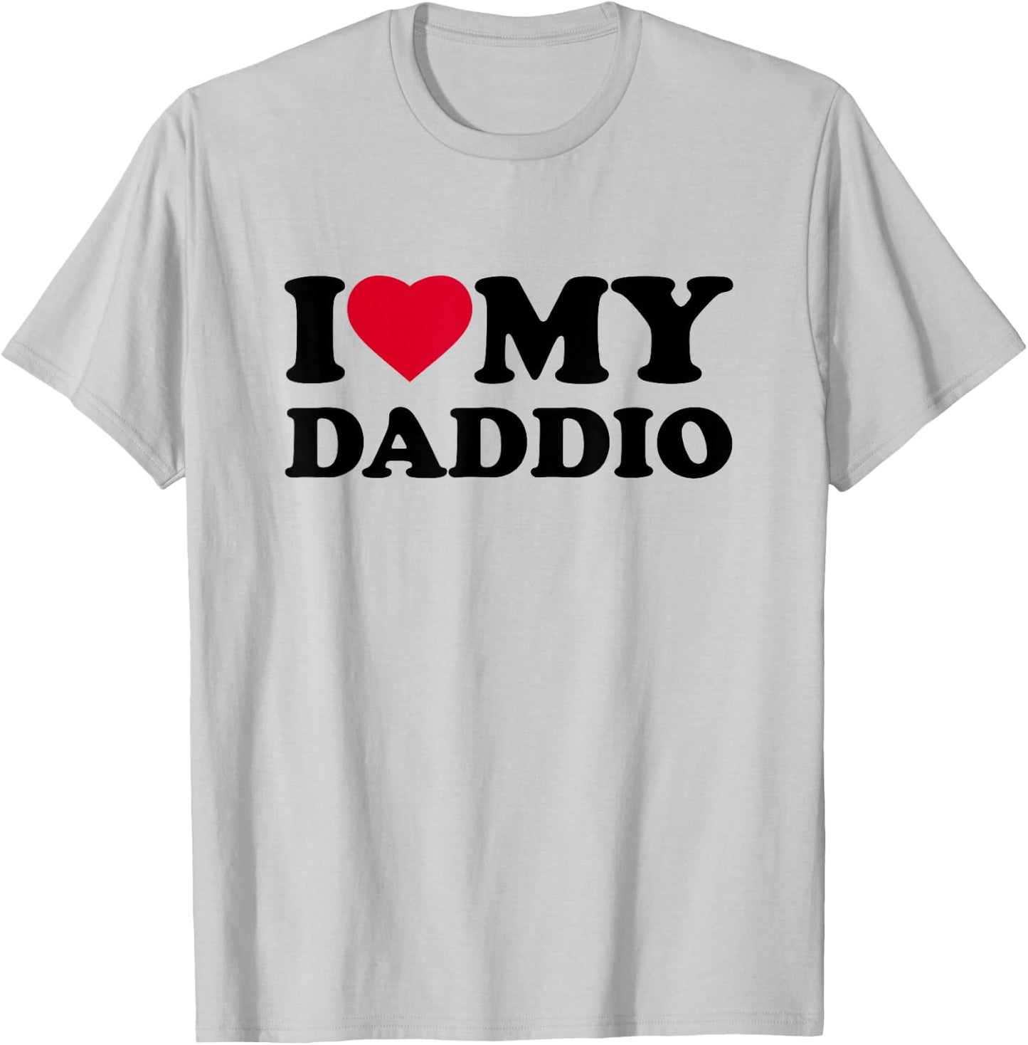I Love My Daddio Heart Family Grandpa T-Shirt - T-Shirt | Ash