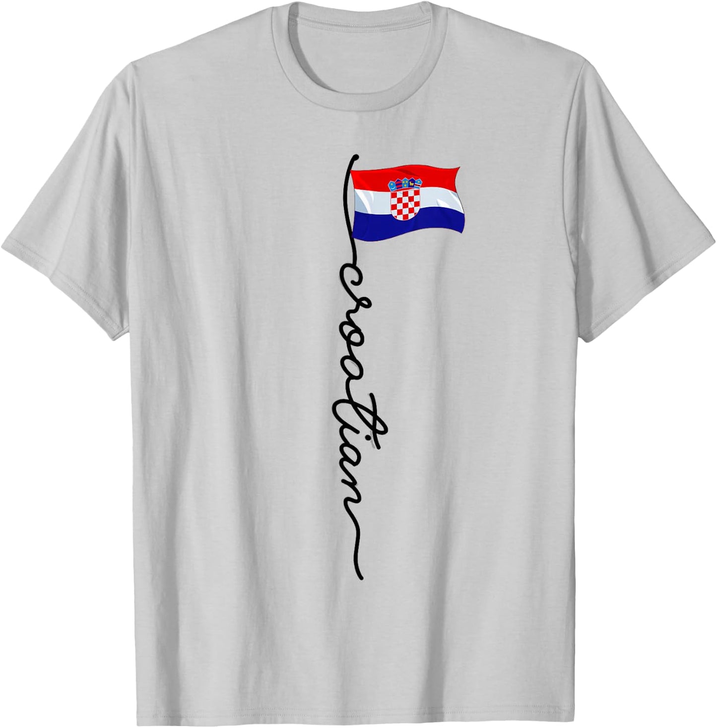 Croatia Signature Croatian , white, S T-Shirt - T-Shirt | Ash