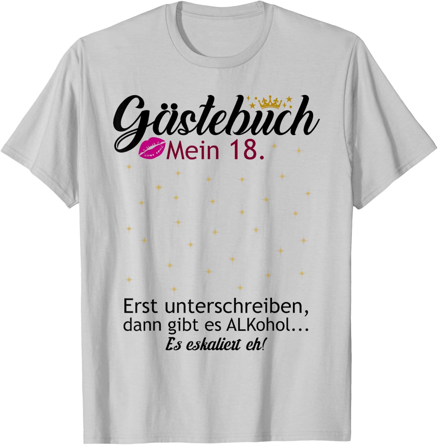 18th Birthday Guest Book Boy Girl Funny Design , White, s T-Shirt - T-Shirt | Ash