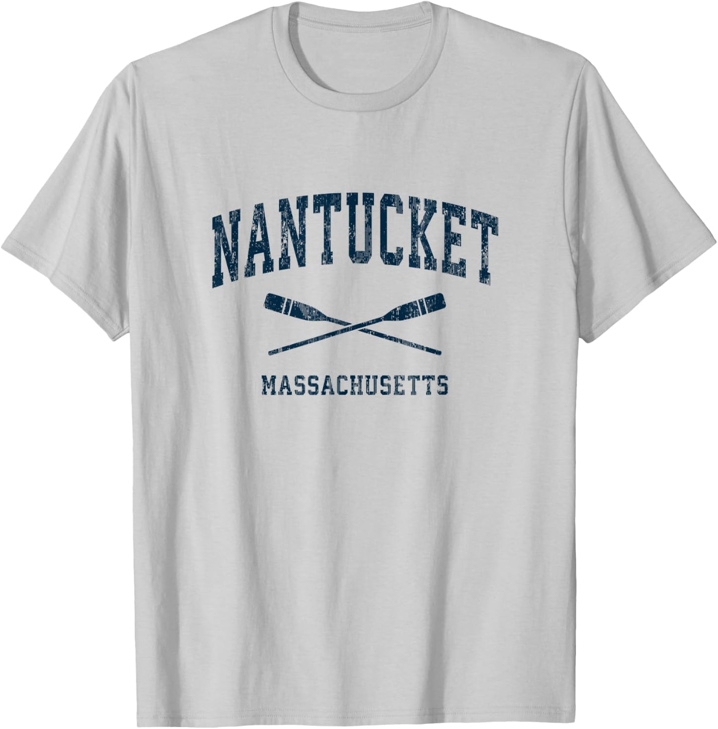 Nantucket Massachusetts Vintage Nautical Paddles Sports Oars T-Shirt - T-Shirt | Ash