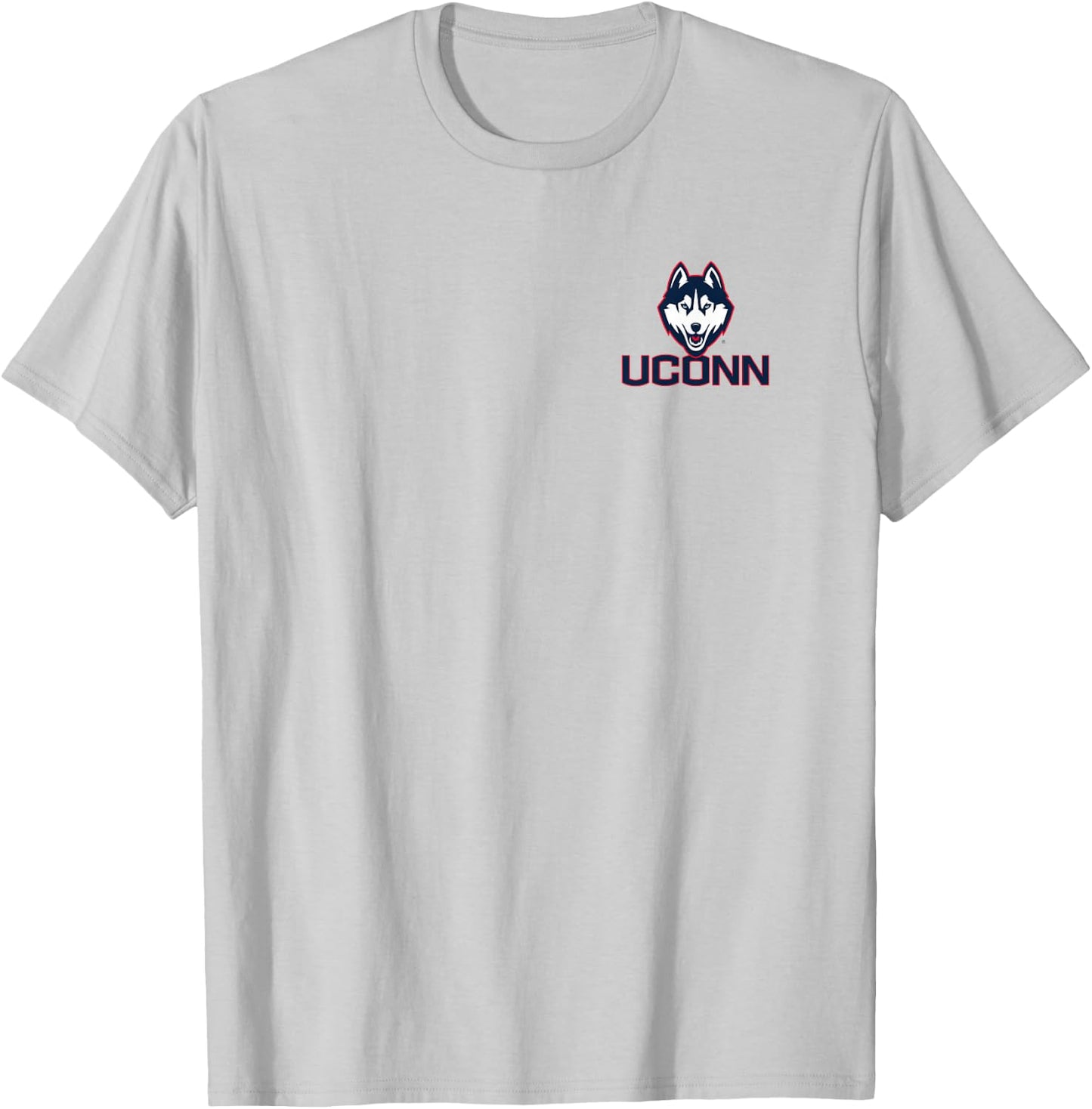 Connecticut Huskies Front/Back Basketball Gray Licensed T-Shirt - T-Shirt | Ash