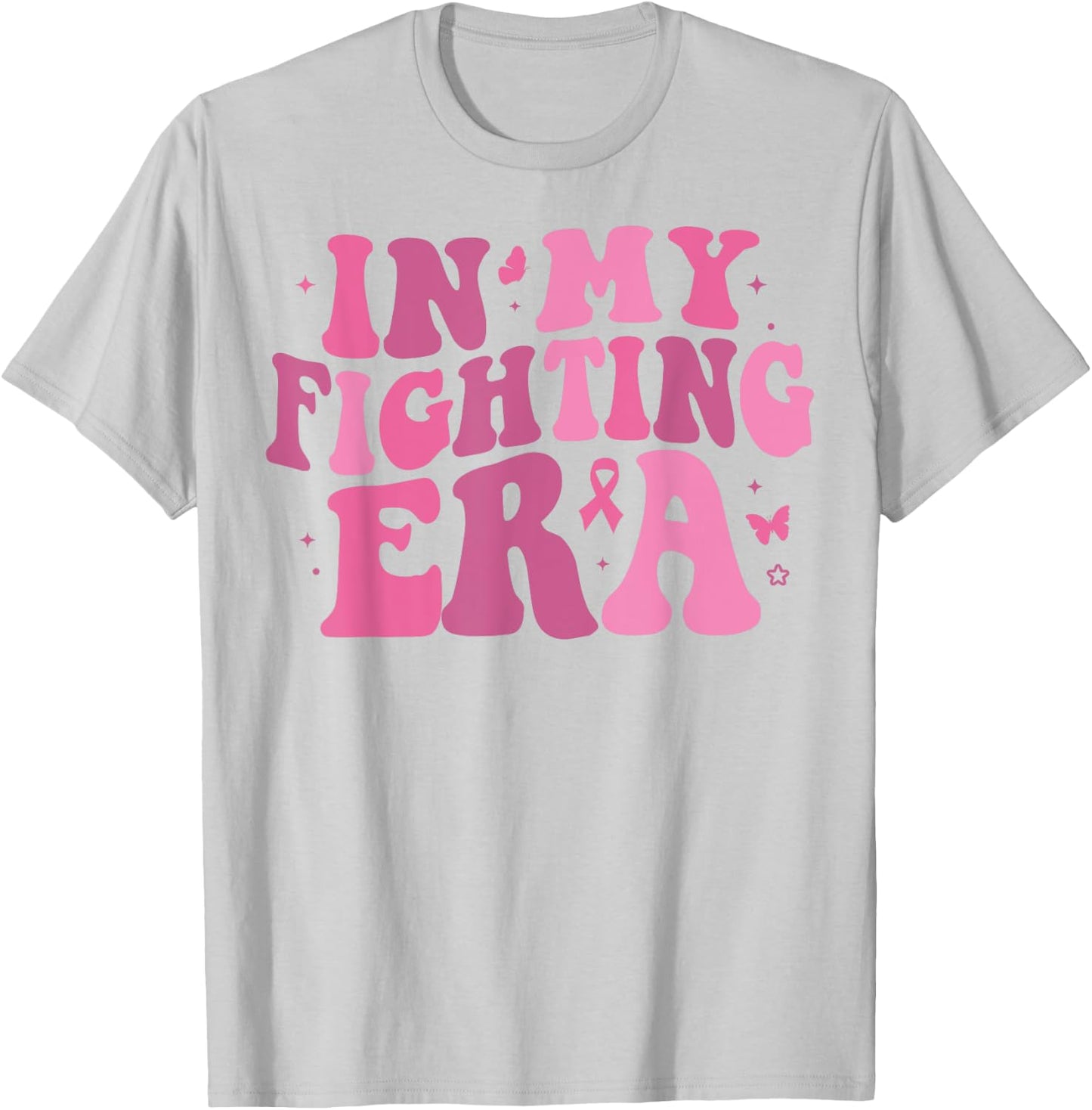 In My Fighting Era Breast Cancer Awareness Support Squad T-Shirt - T-Shirt | Ash