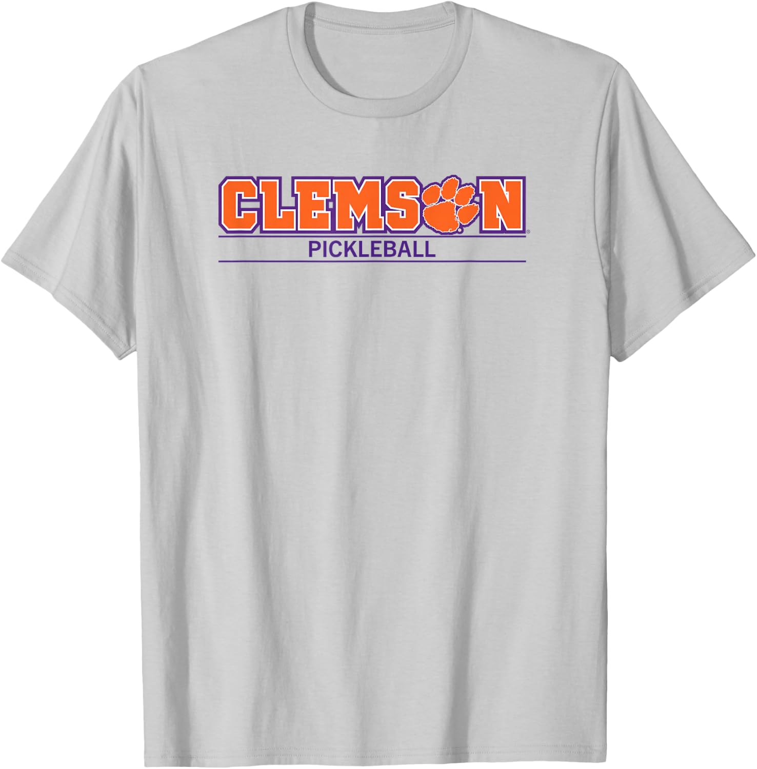 Campus Lab Clemson Tigers -Adults & Kids Grey Modern Classic Collared Neck Short Sleeve T-Shirt - T-Shirt | Ash