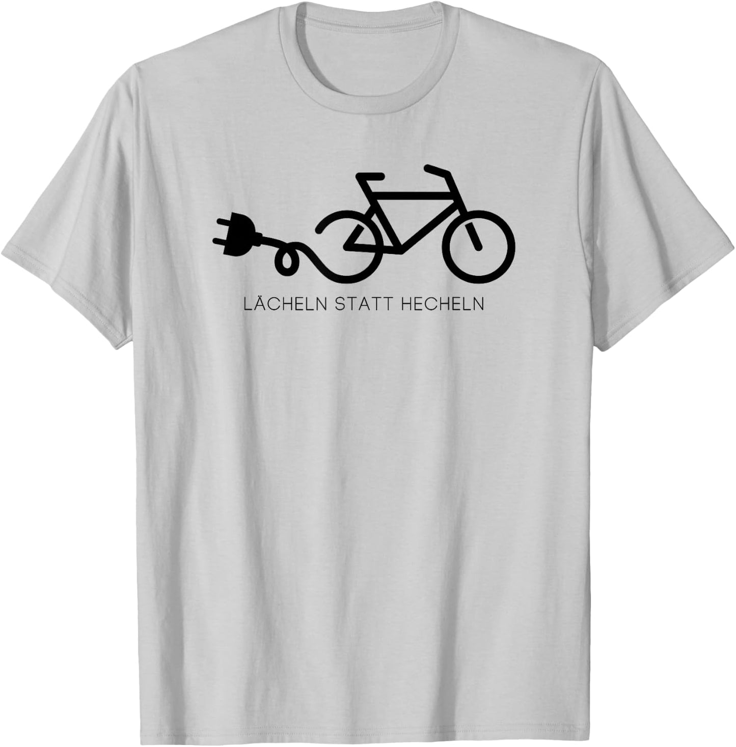 Lächeln statt hecheln Motiv für Radfahrer, E-Biker, EMTB T-Shirt - T-Shirt | Ash