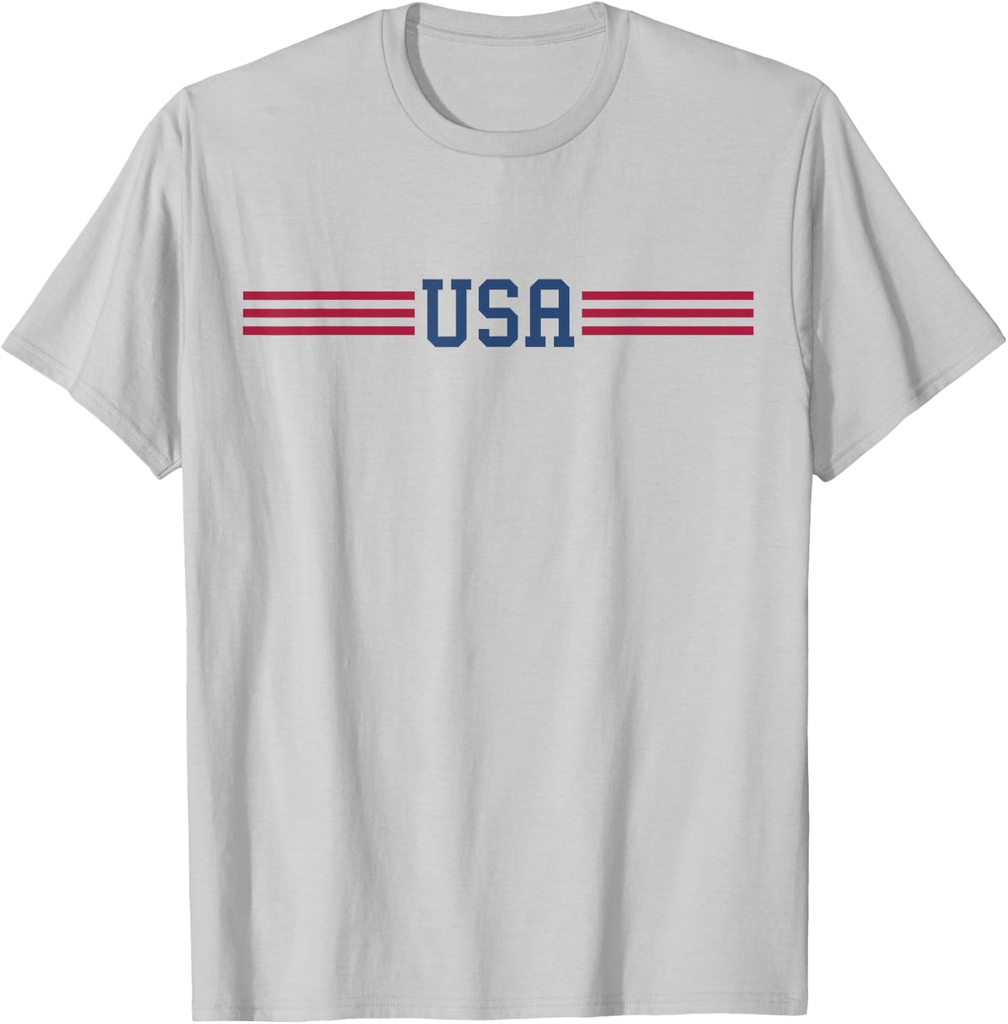 USA Women Men Patriotic American White 4th of July T-Shirt - T-Shirt | Ash