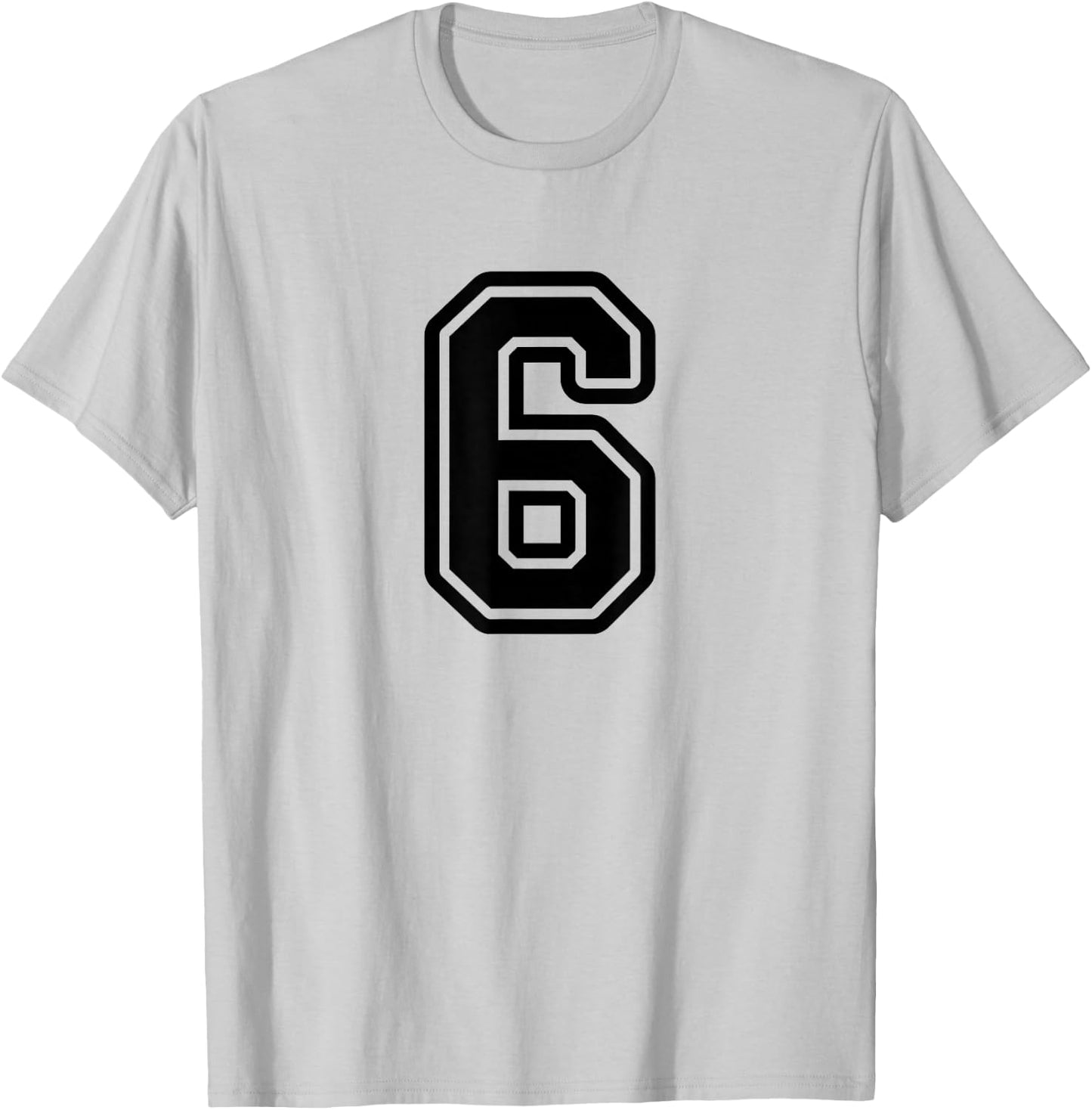 Number #6 Black Favorite Number 6 T-Shirt - T-Shirt | Ash