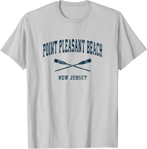 Point Pleasant Beach New Jersey Vintage Nautical Paddles Spo T-Shirt - T-Shirt | Ash
