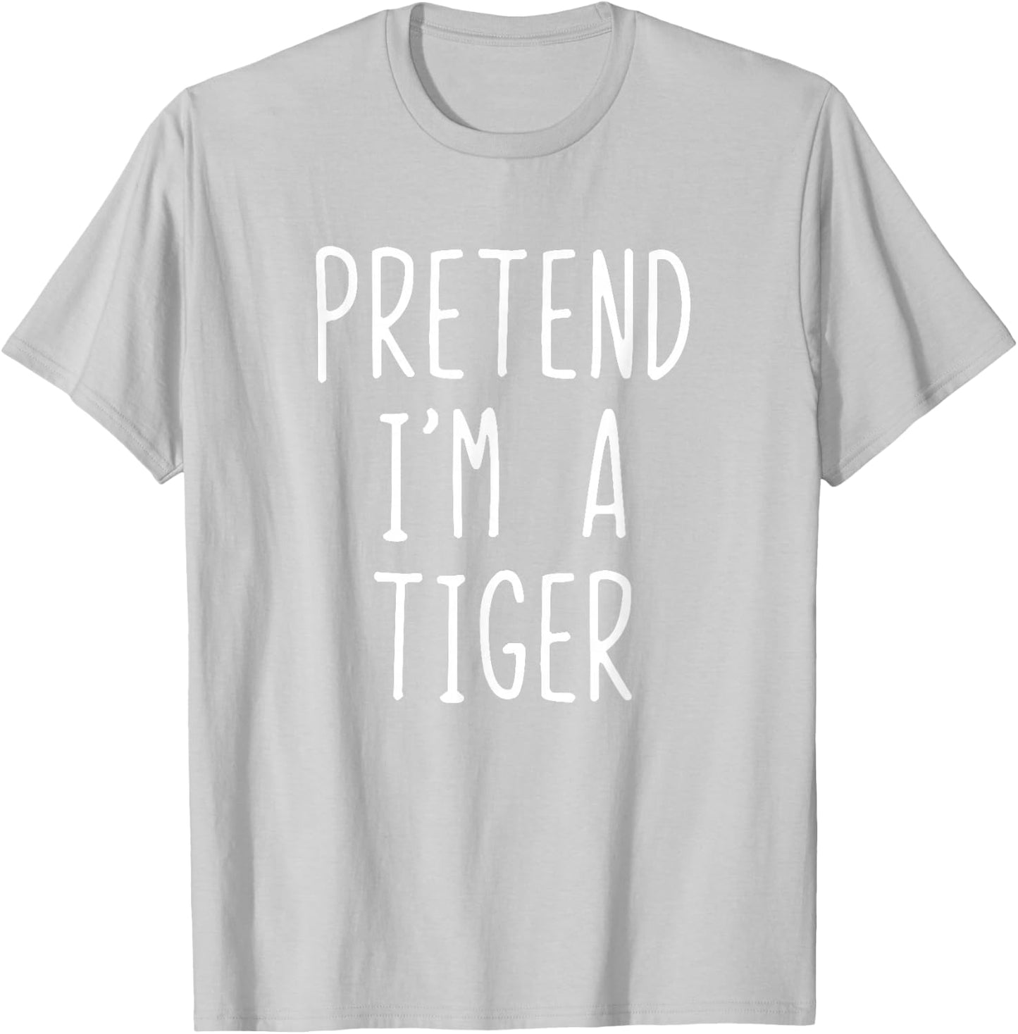 Pretend I'm Tiger Costume Halloween Funny Lazy Adult Kids T-Shirt - T-Shirt | Ash