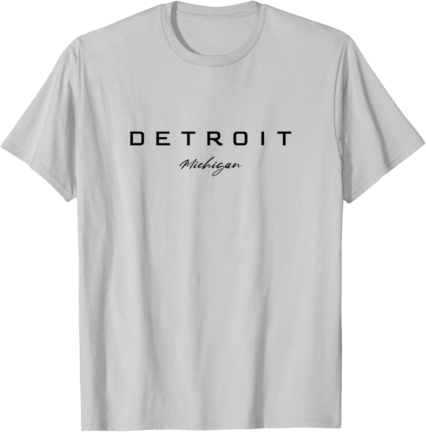 Detroit State of Michigan USA Lettering Detroit T-Shirt - T-Shirt | Ash