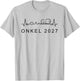 Onkel 2027 Herzschlag Mit Baby Schwangerschaft verkünden T-Shirt - T-Shirt | Ash