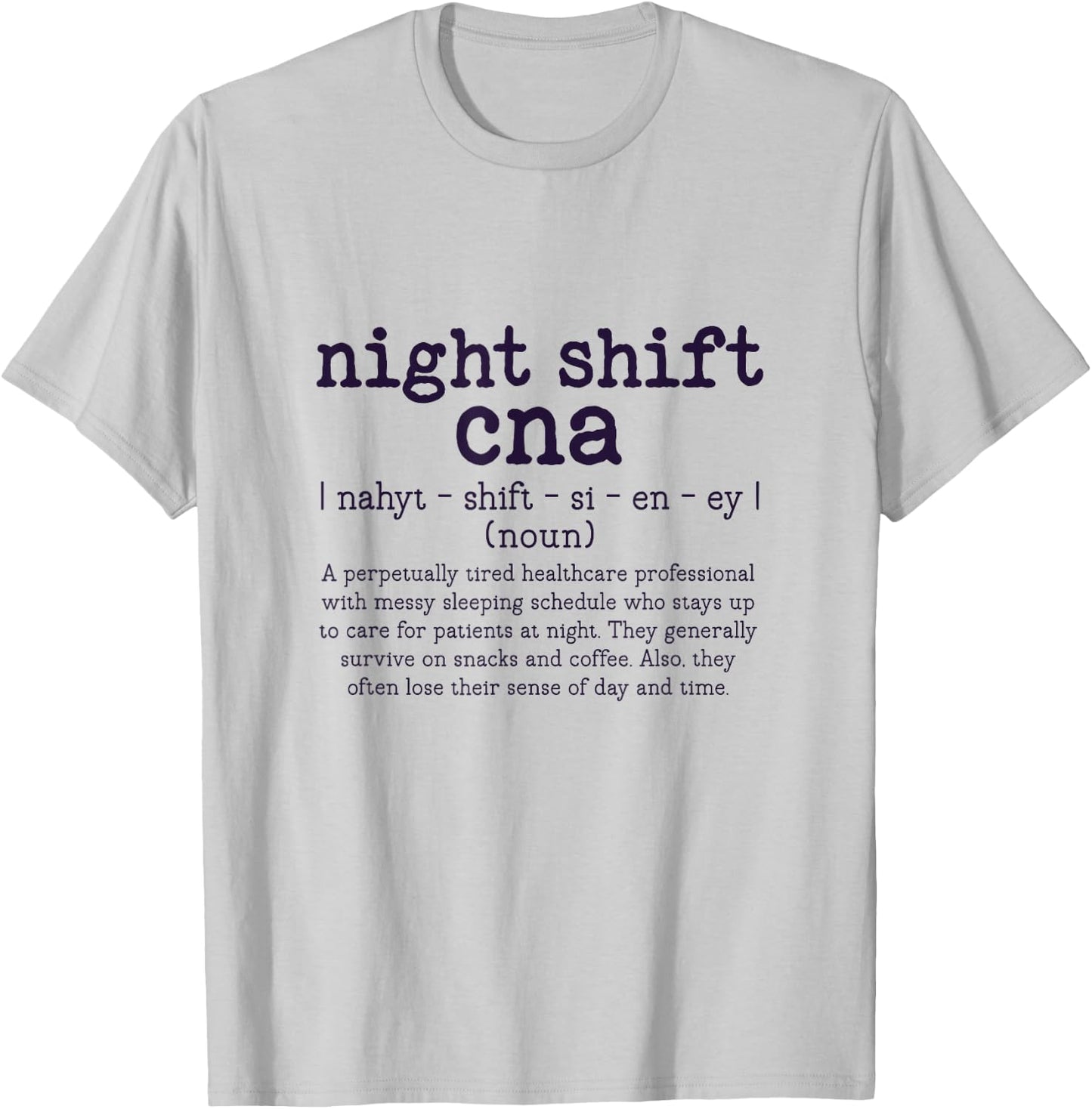 Retro Night Shift CNA Definition Certified Nursing Assistant T-Shirt - T-Shirt | Ash