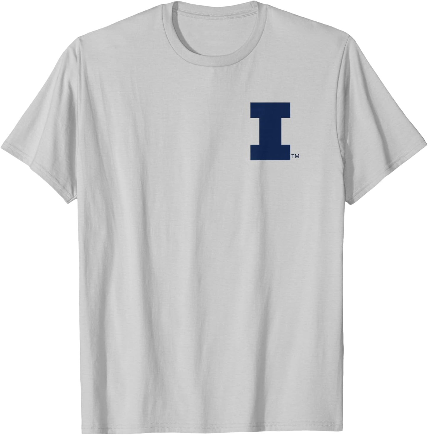 Illinois Fighting Illini Left Chest Icon Officially Licensed T-Shirt - T-Shirt | Ash