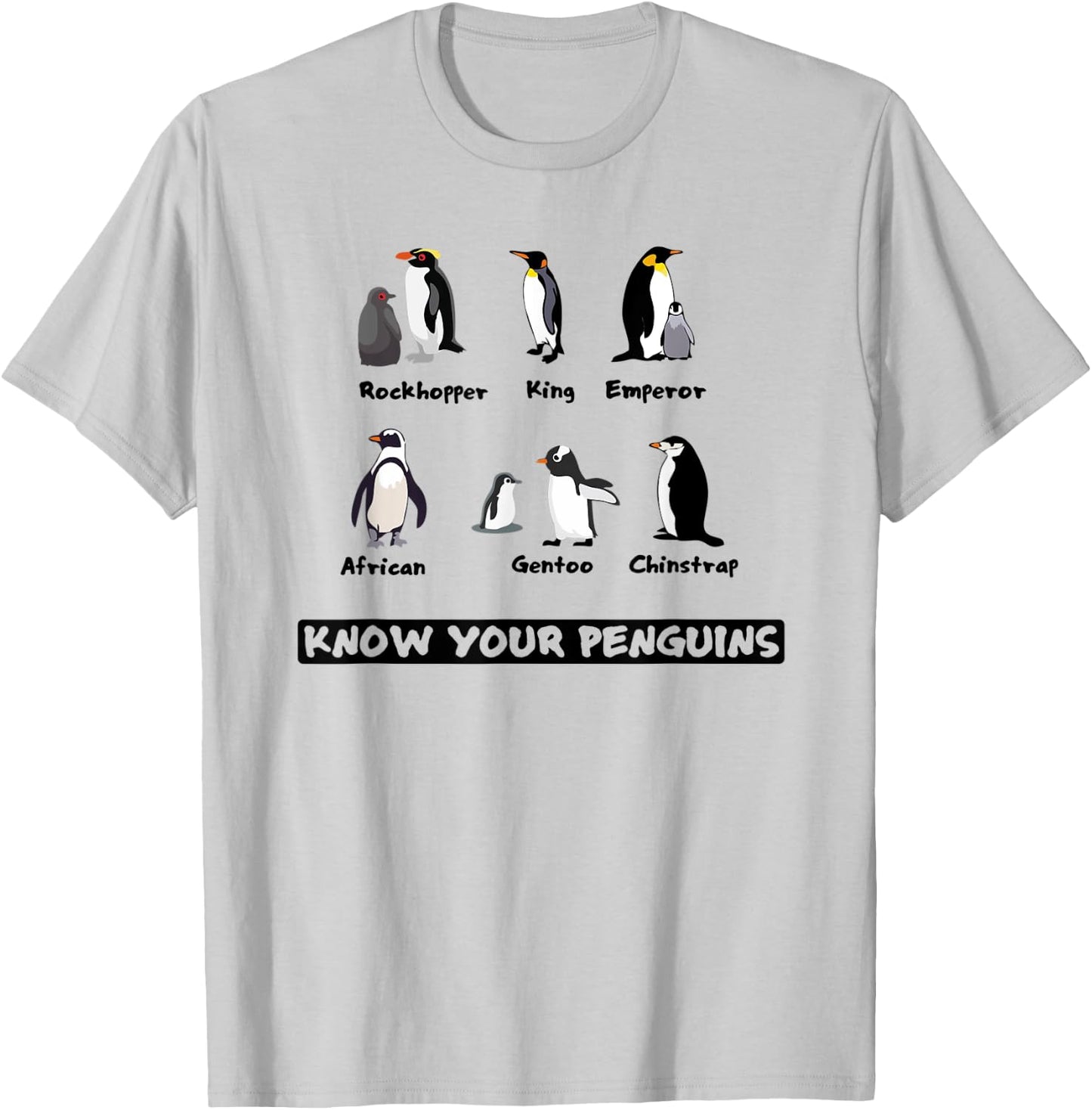 Know Your Penguins, Animals Of The World, Men's T-Shirt - T-Shirt | Ash