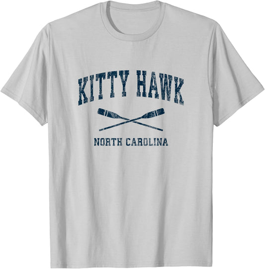 Kitty Hawk North Carolina Vintage Nautical Paddles Sports Oa T-Shirt - T-Shirt | Ash