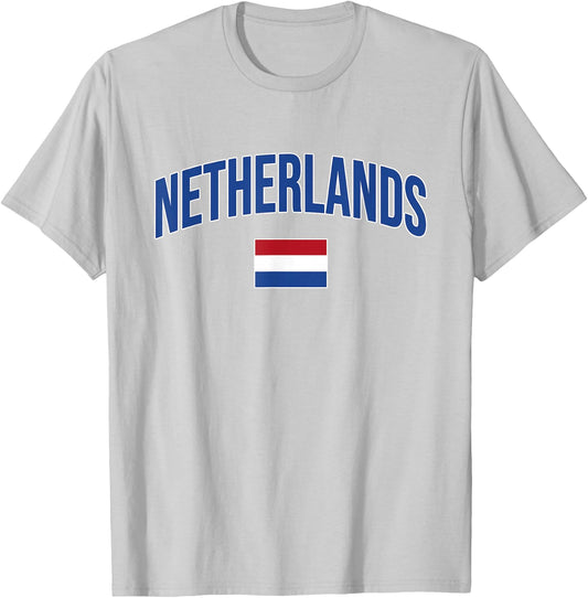 Netherlands - Flag of Netherlands - Throwback Design T-Shirt - T-Shirt | Ash